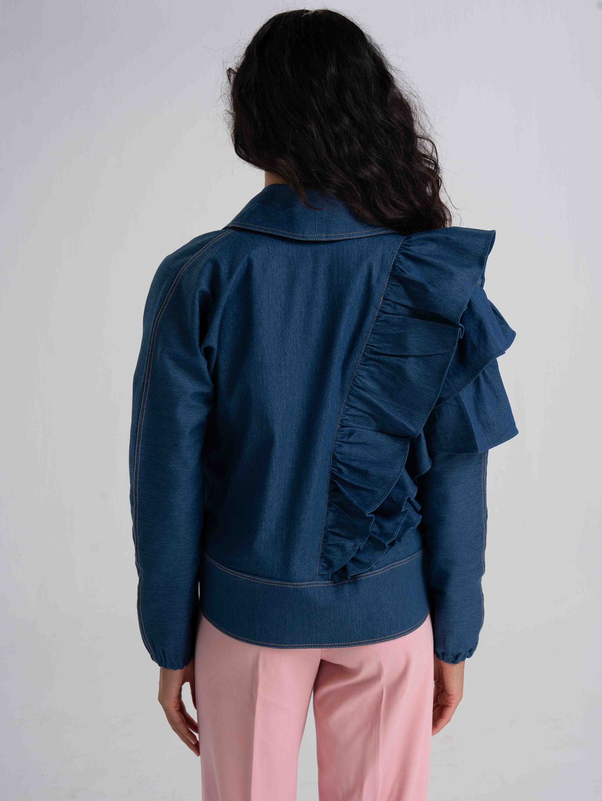 Ruffles Denim Jacket/Blazer
