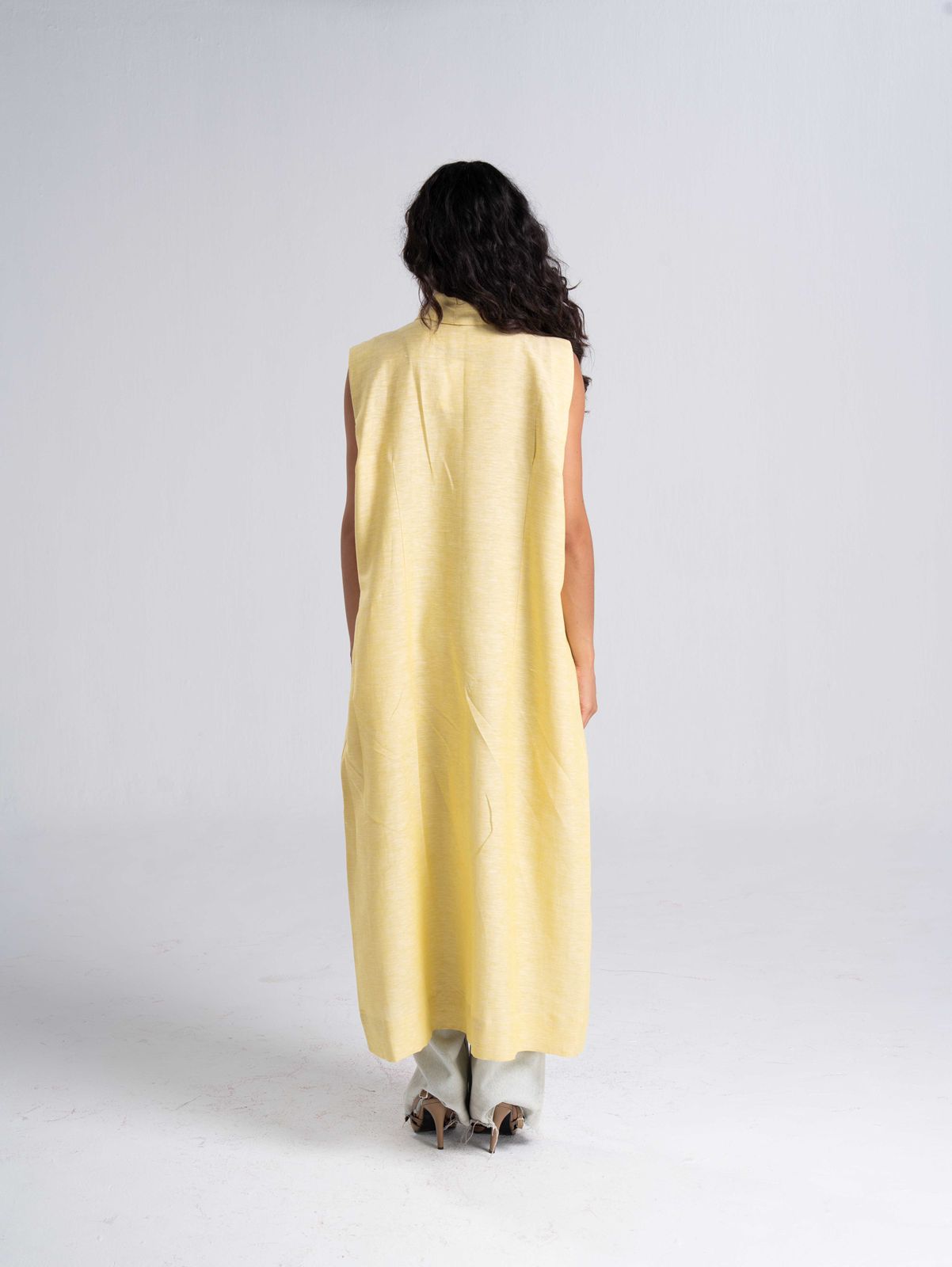 Butter Yellow Linen Vest