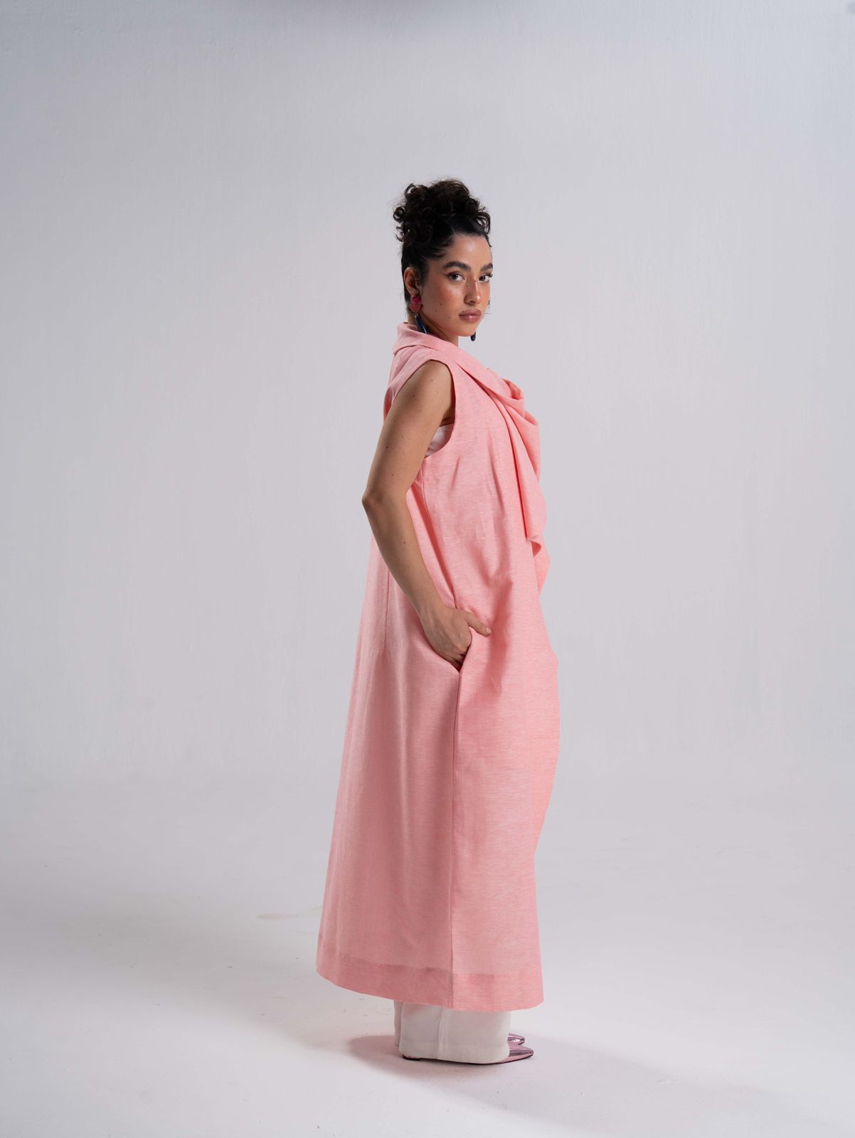 Powder Pink Linen Vest
