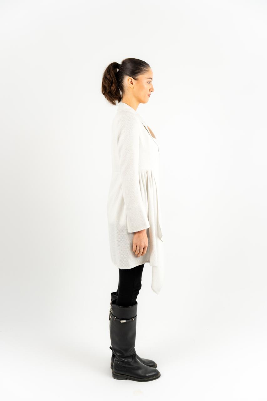 Side Drape Blazer In Off-White