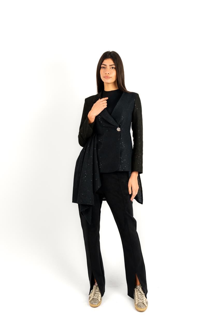 Suede Flare Black Pants