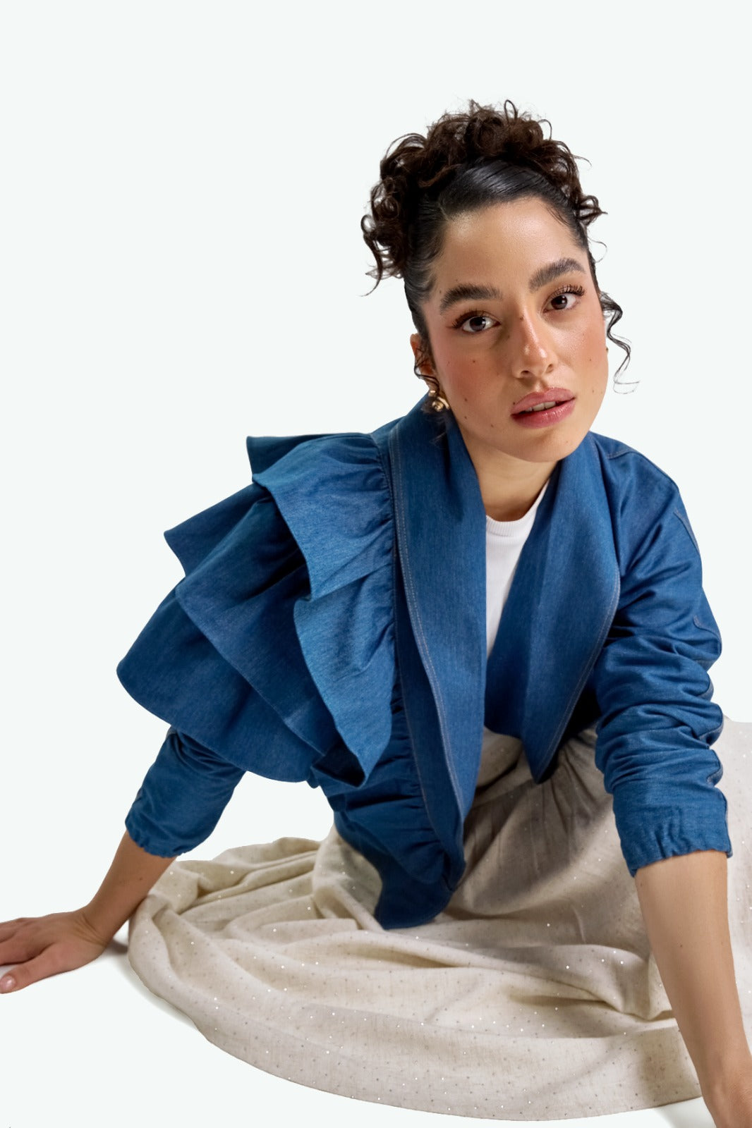 Ruffles Denim Jacket/Blazer