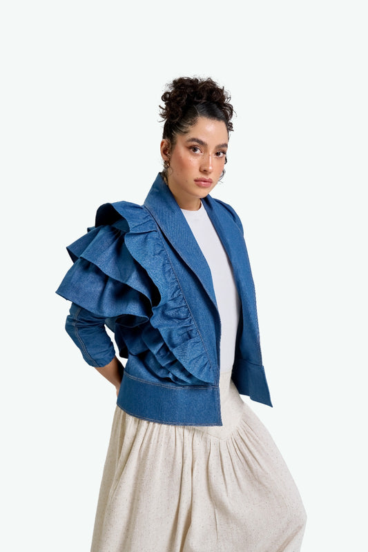Ruffles Denim Jacket/Blazer