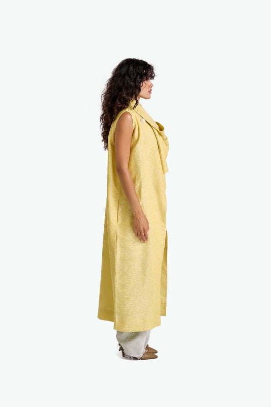 Butter Yellow Linen Vest
