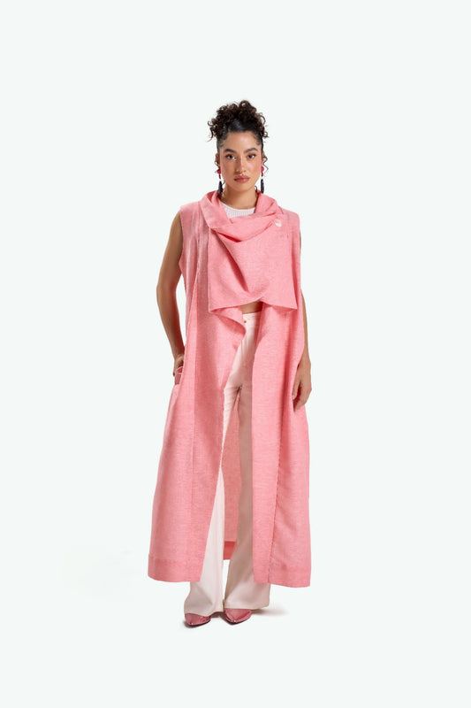 Powder Pink Linen Vest