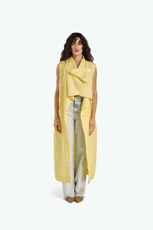 Butter Yellow Linen Vest