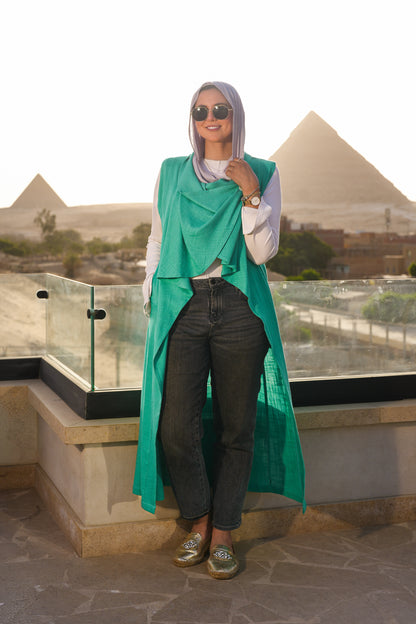 Pine Green Linen Vest