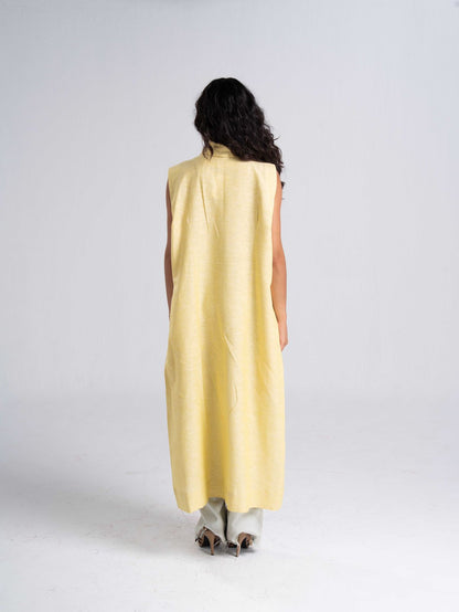 Butter Yellow Linen Vest