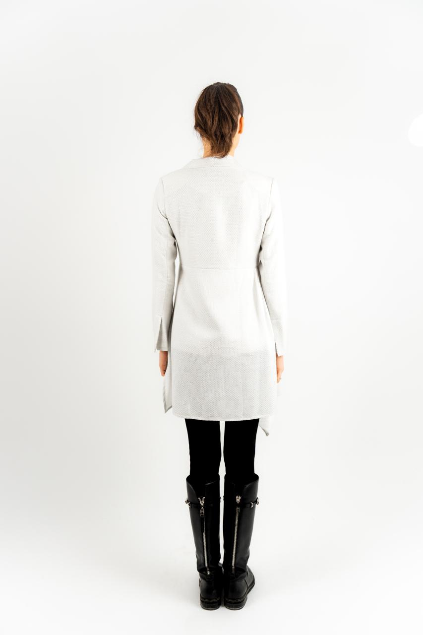 Side Drape Blazer In Off-White
