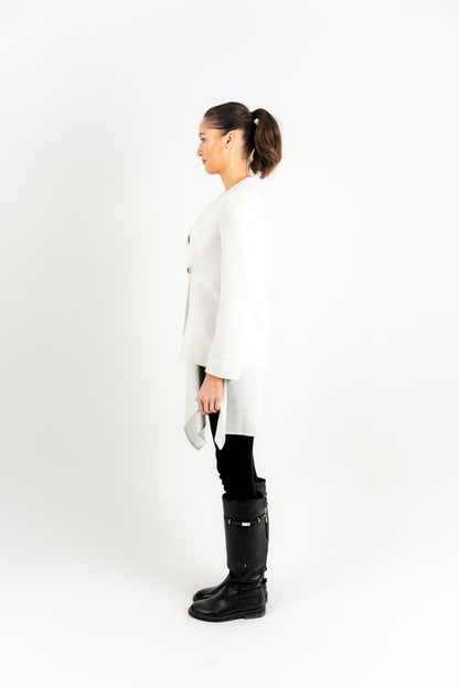 Side Drape Blazer In Off-White