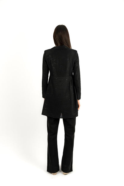 Side Drape Blazer In Black