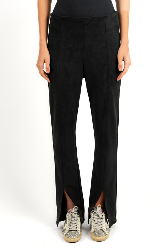 Suede Flare Black Pants