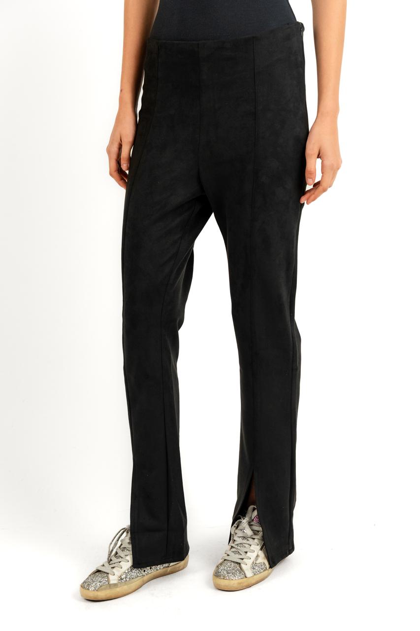Suede Flare Black Pants