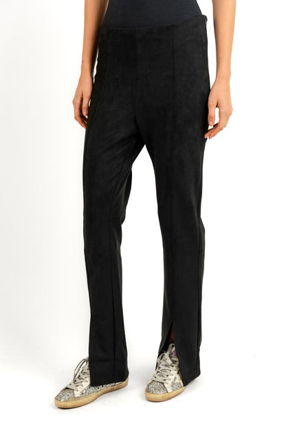Suede Flare Black Pants