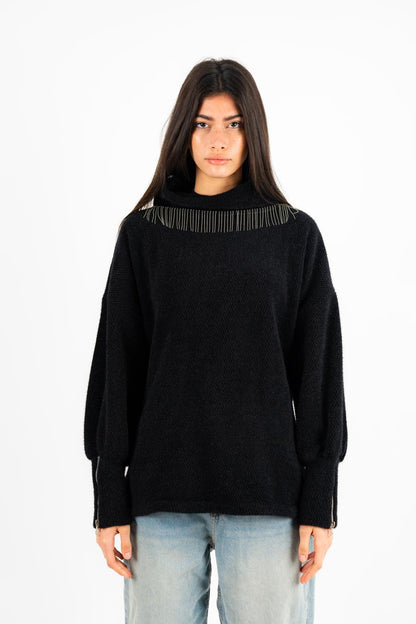 High Collar Oversized Pullover
