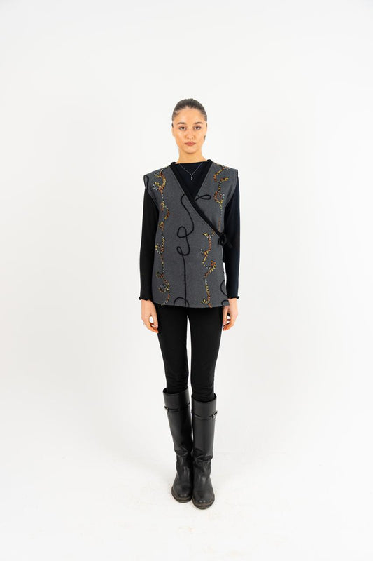 Embroidery Wool Vest