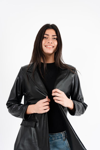 Black Leather Fringes Jacket