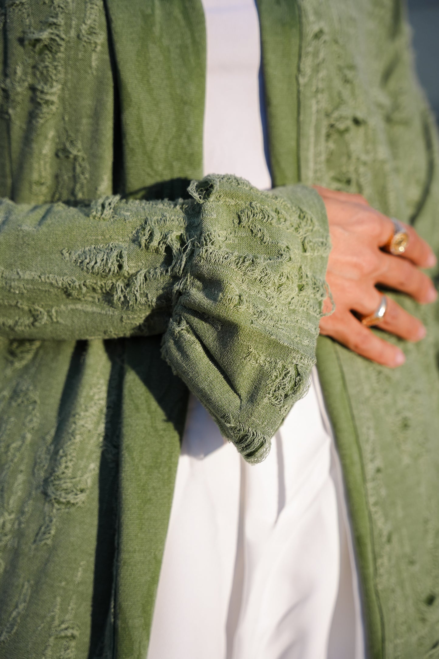 Pistachio Bell Sleeve Cardigan