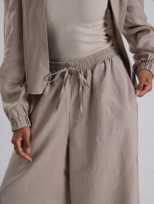 Beige Linen Pants