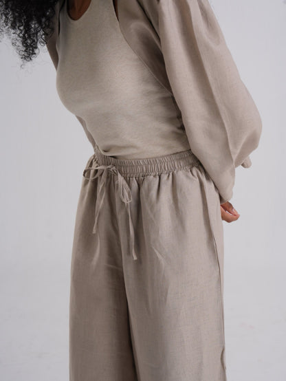 Beige Linen Pants